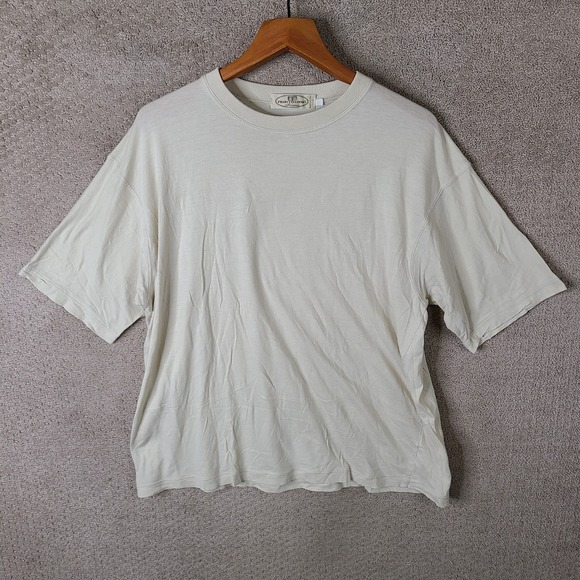 Pronto Uomo Firenze Mens Large Beige Cotton Rayon Short Sleeve Made in Italy - Picture 1 of 9